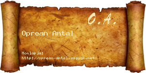 Oprean Antal névjegykártya